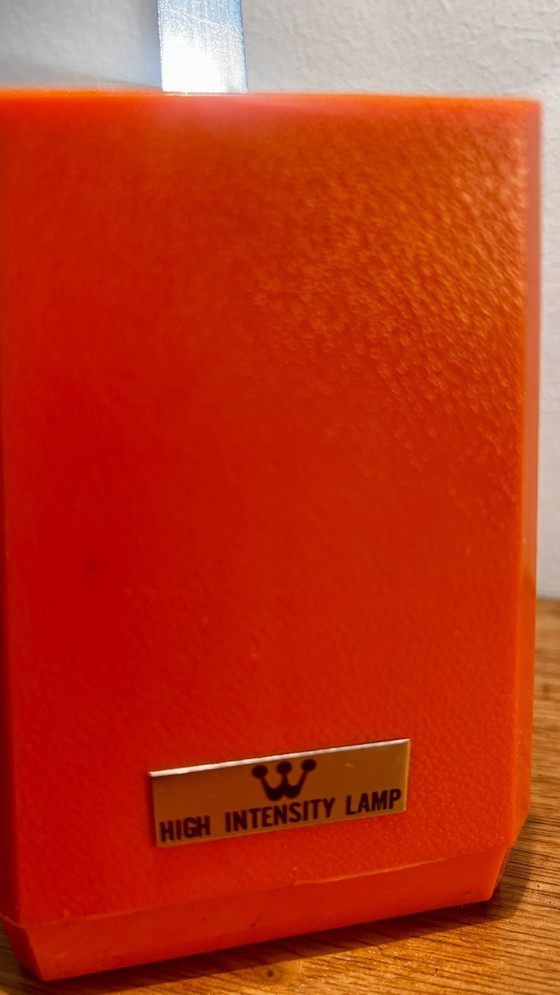 Image 1 of Mid-Century Modern High Intensity Pyramid Folding Lamp | Bright Orange, 1970s