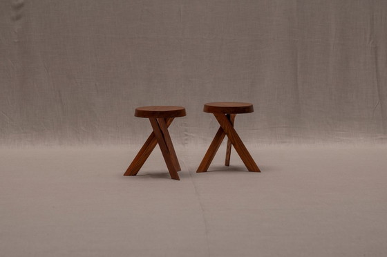 Image 1 of Frühe Serie von Hockern "S31 A" von Pierre Chapo