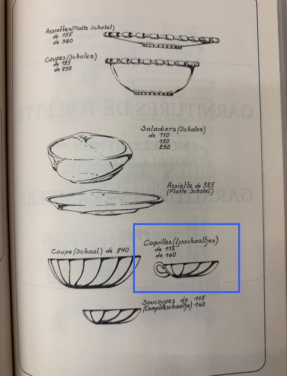 Image 1 of Val Saint Lambert - 6 Coupes à dessert en cristal (Coquilles) - Collection Royale
