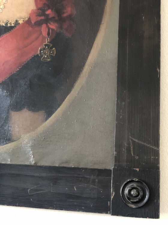 Image 1 of Grand portrait original ancien du XIXe siècle représentant un Allemand