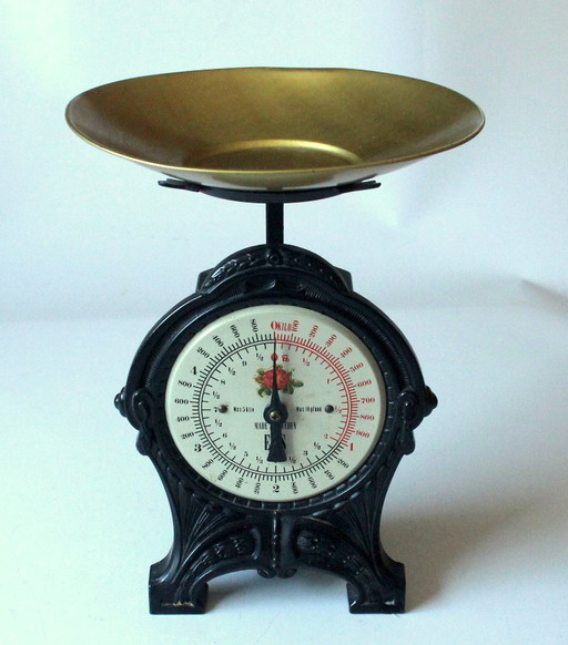 Alte Küchenwaage EKS Schweden - Zuwiegefunktion 5 kg – decoratieve objecten, Metal