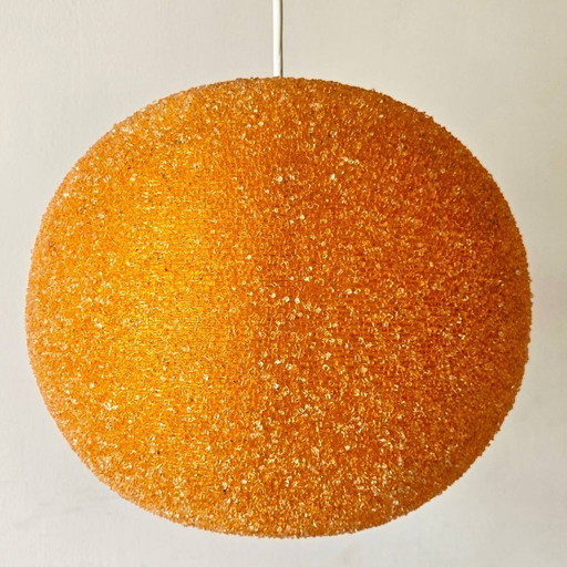Vintage Rotaflex Pendelleuchte aus orangefarbenem Kunstharz aus den 1960er Jahren – Weltraumzeitalter
