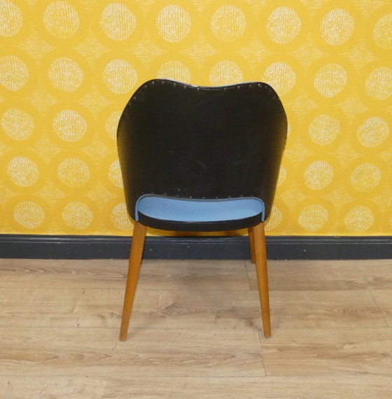 Image 1 of 50's 60's Cocktail Chair bleu clair rockabilly Classic Chair bois Cocktail Chair plastique rétro vintage