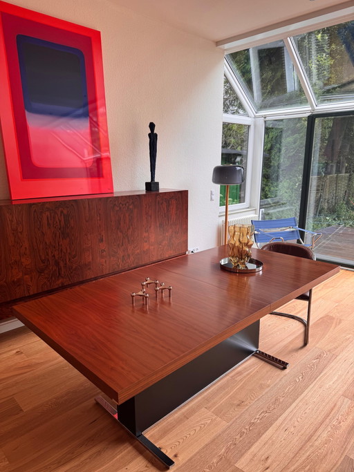 Mid Century dining table - extendable - conference table – eettafels, Wood