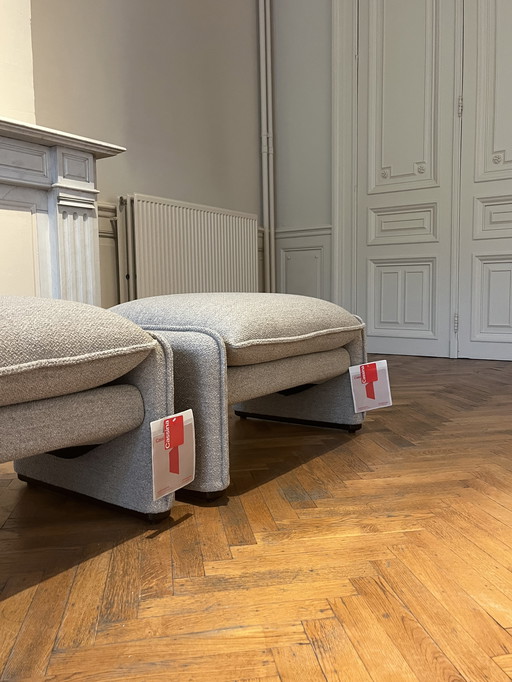 2x Maralunga pouf ottoman