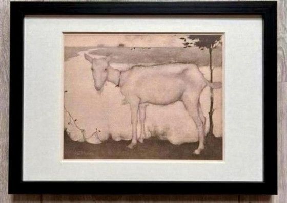 Image 1 of Jan Mankes 1889-1920 / Original-Heliogravüre Ziege am See 1923