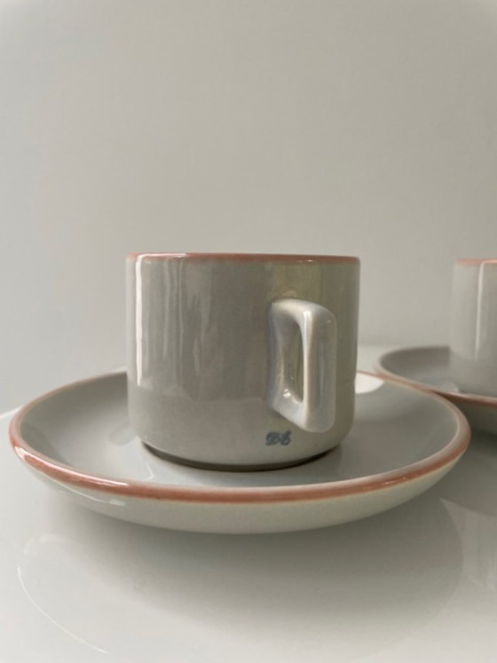 Image 1 of 4x tazas y platillos de diseño holandés Driehoek Huizen