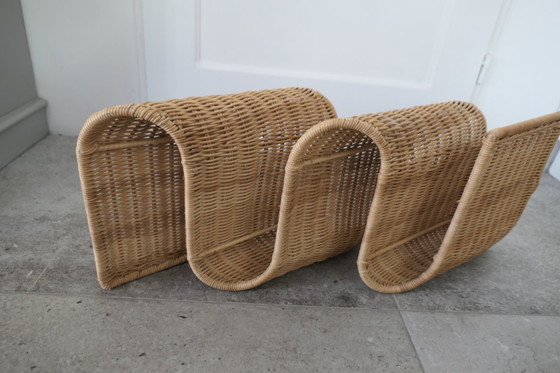 Image 1 of Revistero de pared de ratán Ikea "Tiby" Karl Malmvall