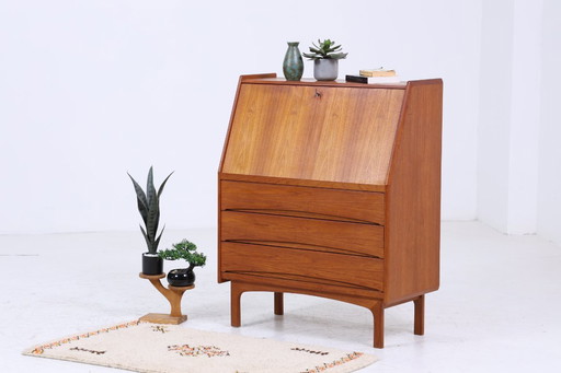 Secreter vintage de teca de Bernhard Pedersen &amp; Søn, década de 1960 | Escritorio retro de mediados de siglo con almacenamien
