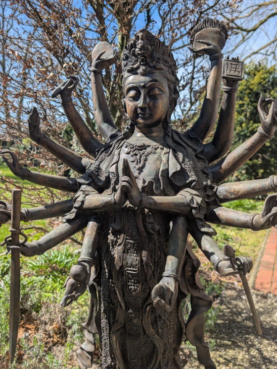 Image 1 of Large Bronze Statue of the Thousand-Armed Guanyin (Avalokiteshvara) – 114 cm