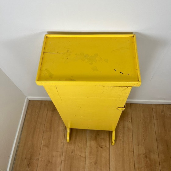 Image 1 of Vintage small workshop cabinet, pale yellow