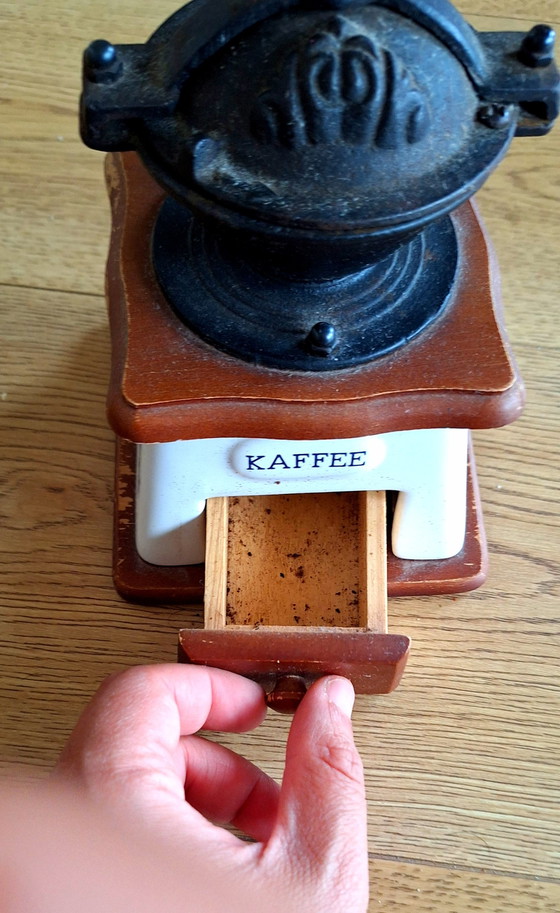 Antique German Grinder Coffee "Kaffee – Kitchen accessories, Wood, Glass (photo 5 of 5)