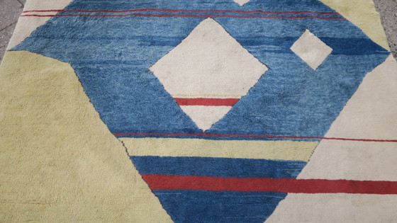 Image 1 of Bauhaus Hand-Knotted Rug with All-natural Colours, 1970s