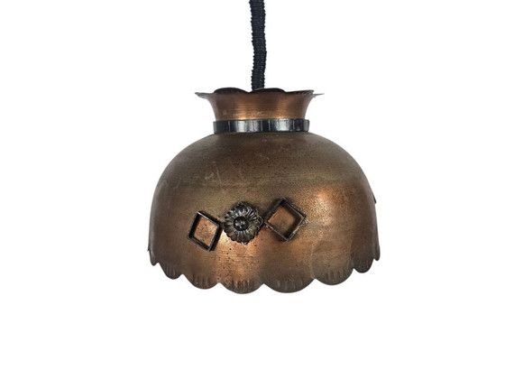 Image 1 of Lampada a sospensione brutalista in ferro battuto