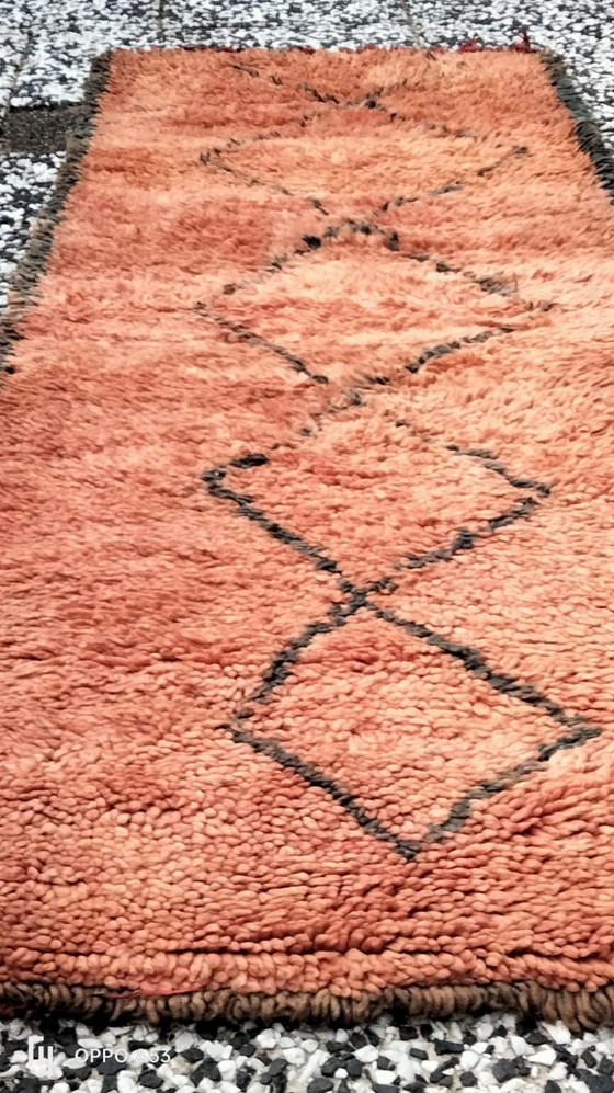 Image 1 of Hand-knotted Berber wool rug 183x63cm