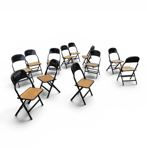 12 x Clarin Corporation folding chair / USA 1920s