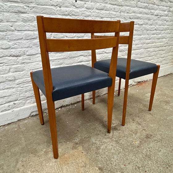 Image 1 of Thonet Dining Chair - 12 Pieces - Wood - Blue Skai