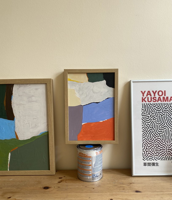 Image 1 of Peinture abstraite 21 x 30 cm, cadre compris