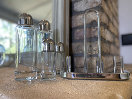 Alessie Öl-Essig-Pfeffer-Salz-Set – Tischdekoration, Glass, Metal (photo 4 of 8)