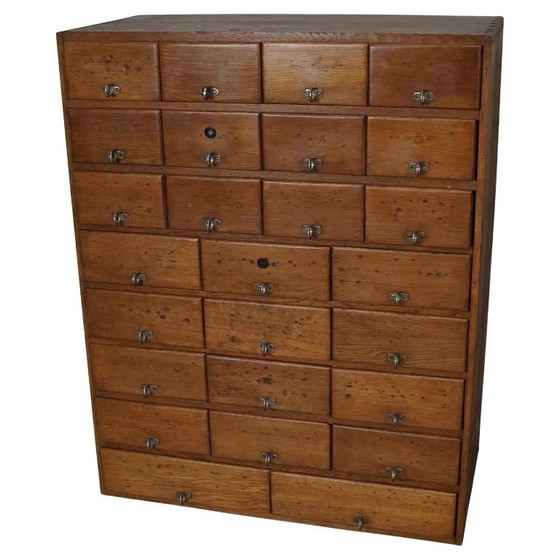 Image 1 of Vintage Duitse grenen en eiken apothekerskast, jaren 1950