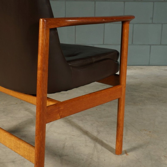 Fauteuils vintage – Ib Kofod Larsen – Fröscher – 1960 – Leather, Wood (photo 13 of 16)