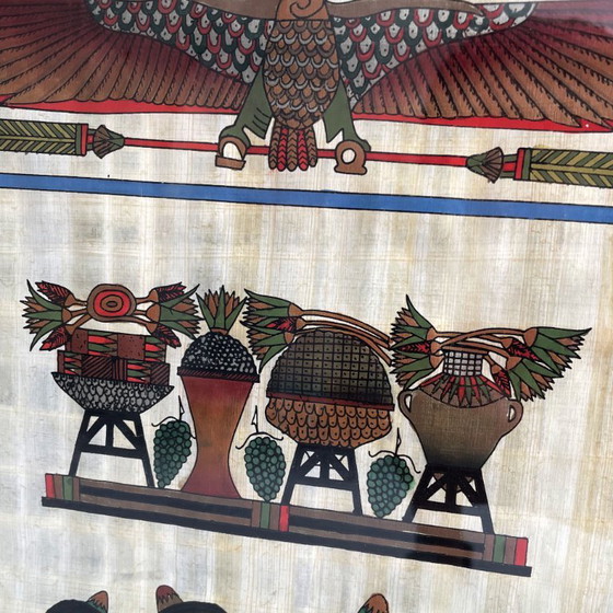 Two signed Egyptian paintings on papyrus – Paintings & Drawings, Other, Paper (photo 14 of 18)