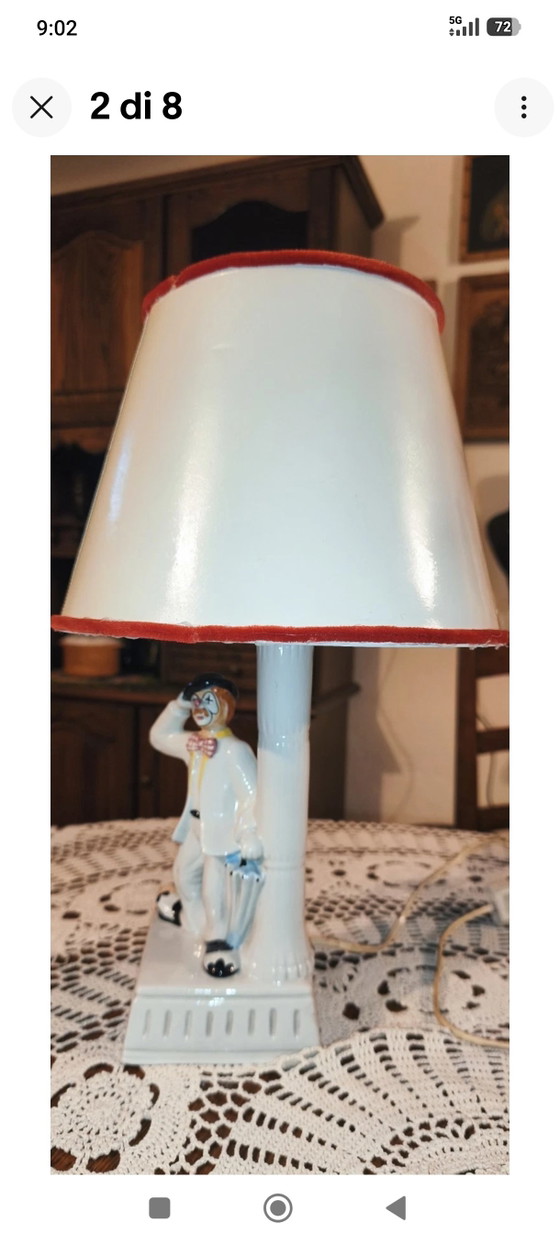 Vintage Ceramic Clown Table Lamp, Height 40 cm (photo 2 of 9)