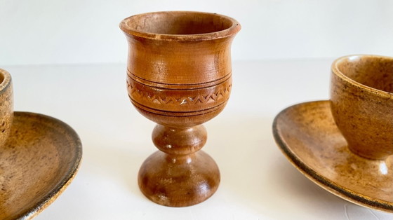 Ceramic and Wood EGG CUPS VINTAGE – Crockery (photo 15 of 15)