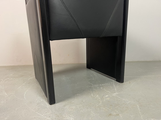 Mid-Century Bulo Belgium Armchair in Black Leather, Postmodern / Memphis Style, 1980s Ref.: CH2017 (photo 7 of 10)