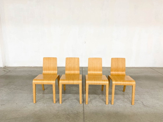 Image 1 of Bamboo Dining Set Table and Chairs by Henrik Tjaerby for Artek Studio, Set of 5