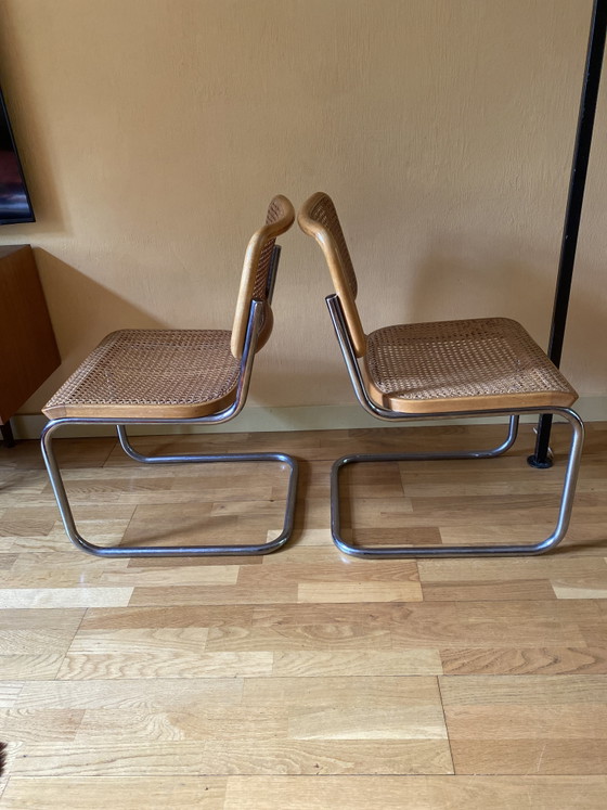 2 Thonet Wicker Stoelen – Eetkamerstoelen, Metal, Wood (photo 15 of 15)