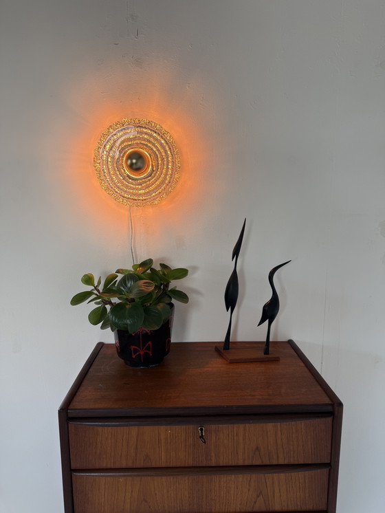 Image 1 of Applique murale vintage en verre dépoli, Peil & Putzler, années 1970