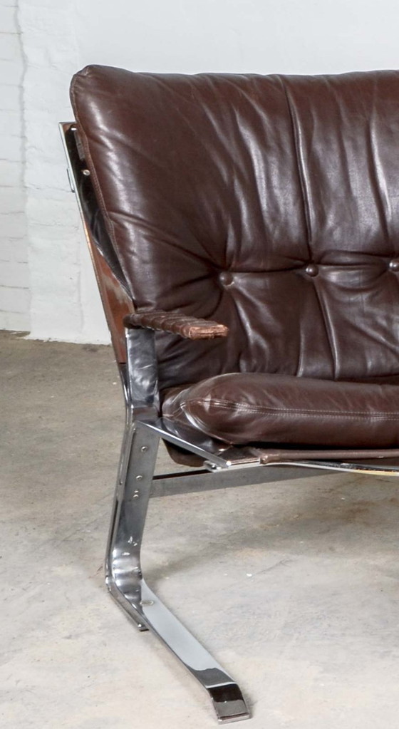 Image 1 of Rare Mid-Century Design 'Pirate' Easy Chair with Armrest by Elsa and Nordahl Solheim for Rykken. Norway, 1973.