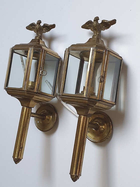2 lanterne antiche lampade da carrozza lampade da esterno – Applique, Ottone (photo 3 of 27)
