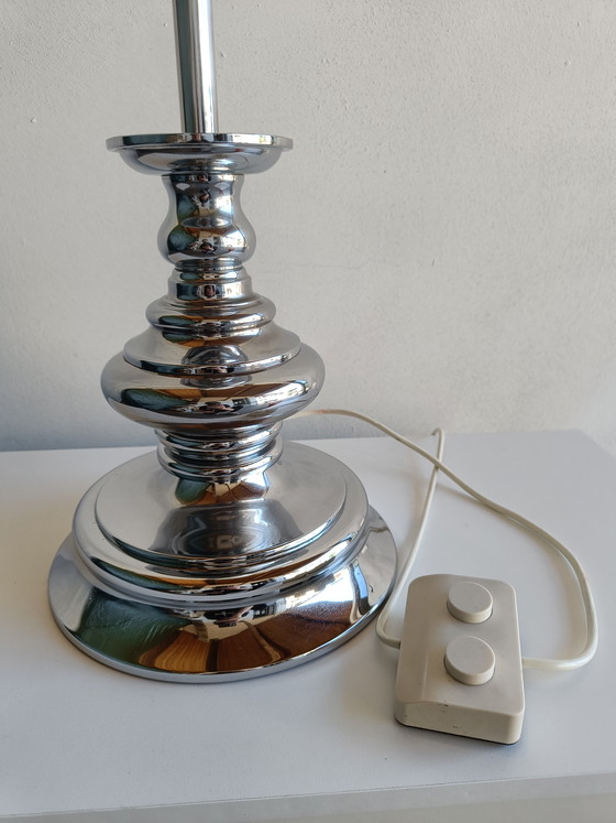 Image 1 of Lampada da tavolo o da terra Reggiani, Italia anni '60/'70, cromo e smalto, design a 3 luci