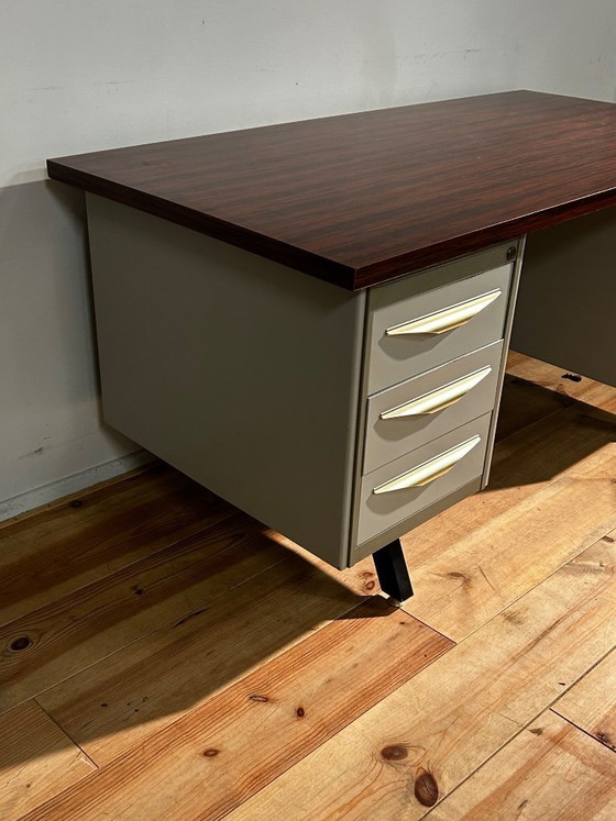 Industrial mid-century vintage desk – Metal, Wood (photo 7 of 19)