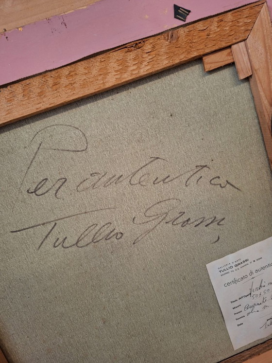 Image 1 of Seltenes Ölgemälde auf Leinwand von Tullio Grassi „Alter Mann mit Pfeife“