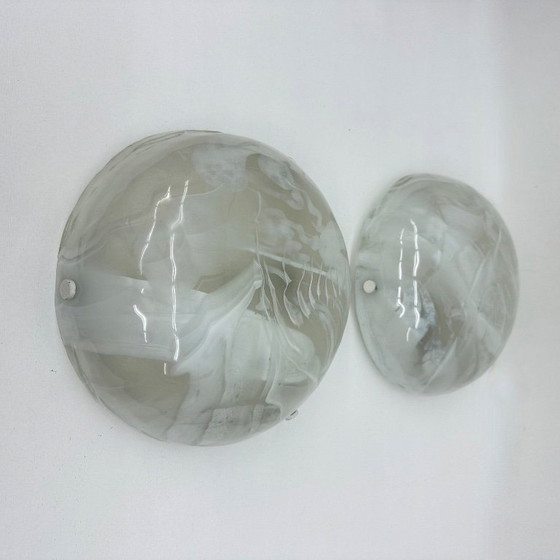 Image 1 of Paire d'encastrés hillebrand en verre de Murano, 1970