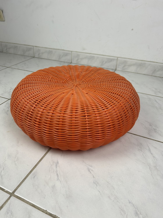 Image 1 of pouf vintage IKEA en fibres synthétiques tissées