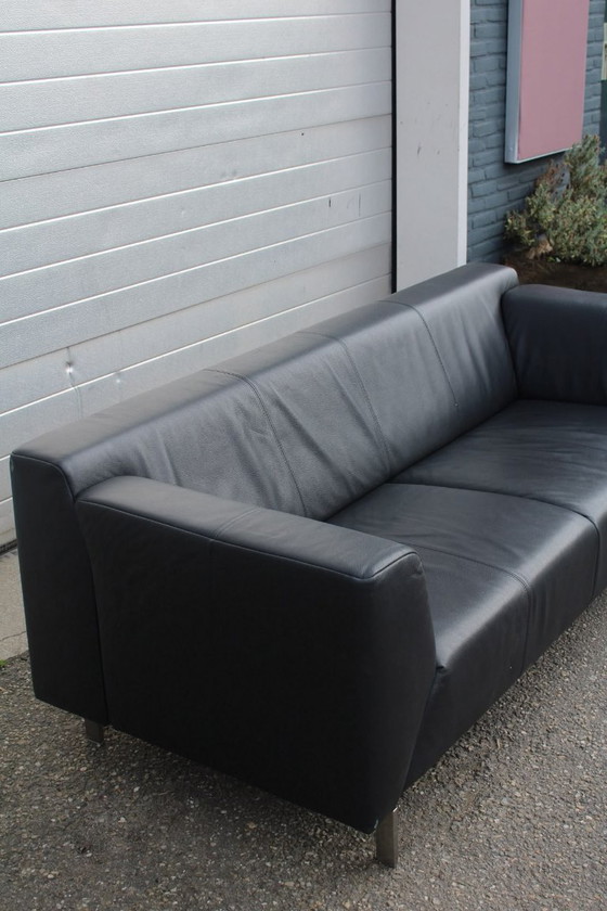 Rolf Benz Linea Sofa - Black Leather - Perfect Condition – 3-5 seaters (photo 2 of 5)