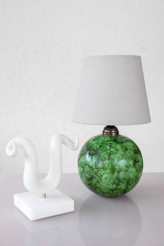 Image 1 of Scandinavian Art Deco table lamp in ceramic by Erik Mornils for Nittsjö, 1930s