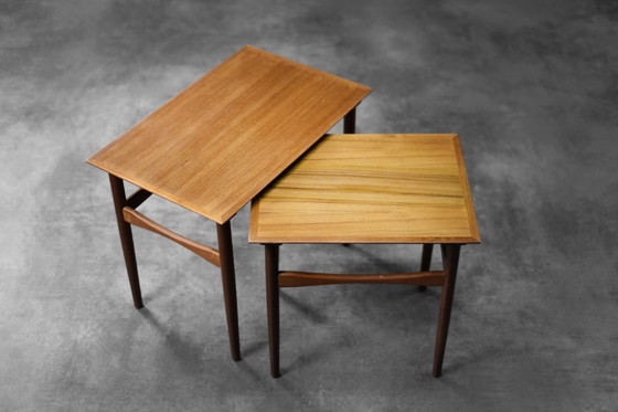Image 1 of Vintage Mid-Century Danish Modern Teak Nesting Tables, 1960s, Set of 2
