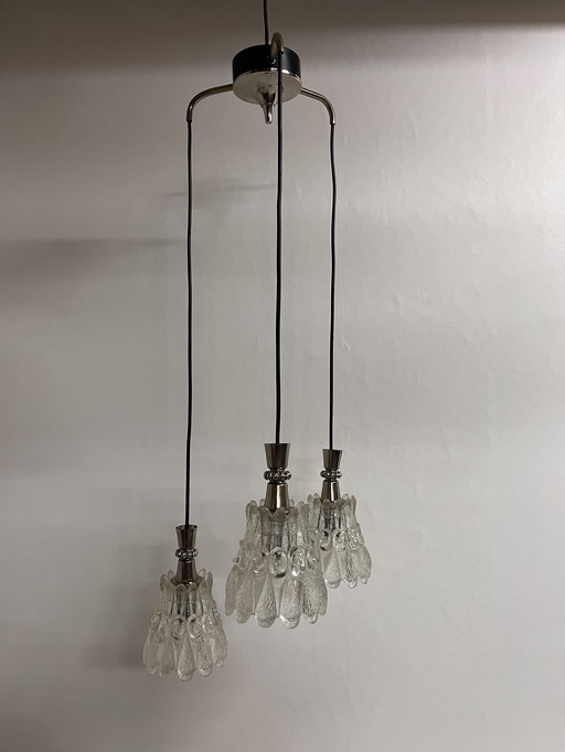 Lampada da sospensione vintage a cascata anni settanta bloemvorm kelk Lampada Chroom