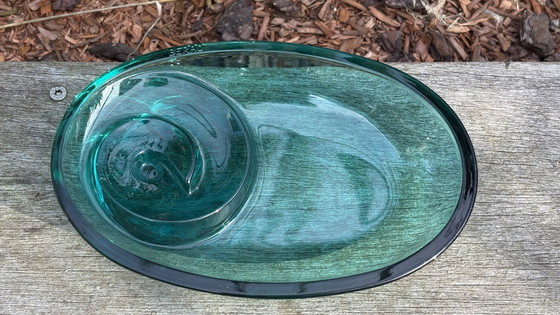 Image 1 of Joyero de diseño español Joaquin Berao cuenco de cristal turquesa