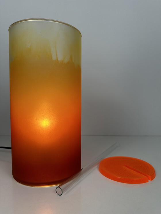 Image 1 of Vintage XL ‘Tequila Sunrise’ lamp - glas