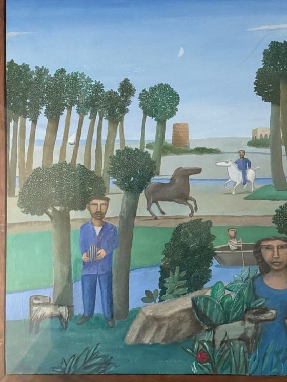 Image 1 of Gemälde von Gorki Bollar: Komposition mit Figuren II (1986, Original)