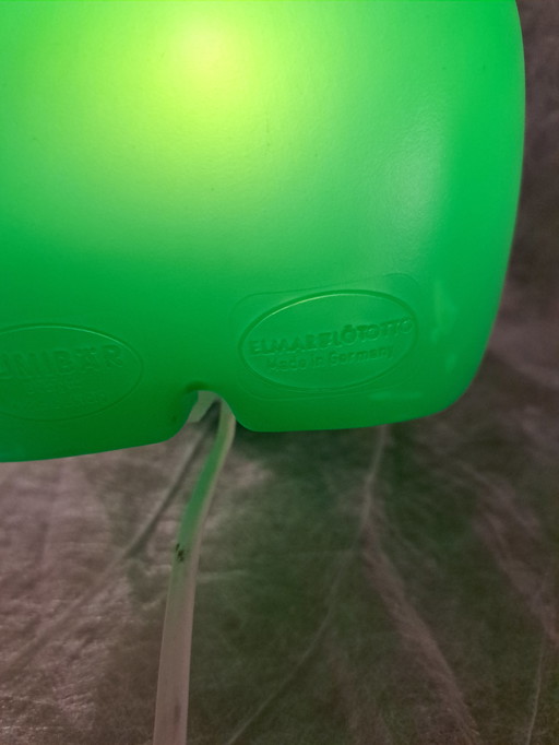 Vintage Lumibär lamp green by Elmar Flötotto