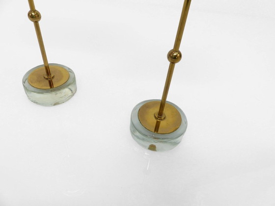 Image 1 of Paire de photophores scandinaves Gunnar Ander pour Ystad Metall, Suède 1950-1960 