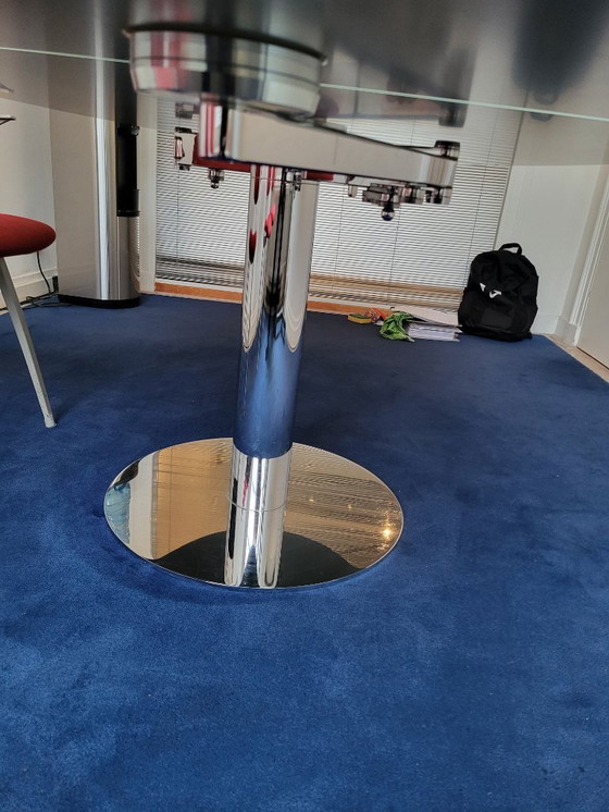 Image 1 of magnifique table pliante ovale avec pied en acier inoxydable