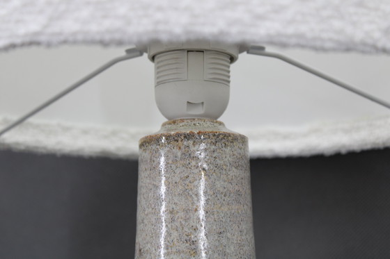 Image 1 of 1970er Keramik-Tischlampe von Axella mit Lampenschirm aus Stoff, Dänemark